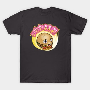 Kawaii Grease Beast (Pink), cute anime chibi burger T-Shirt T-Shirt